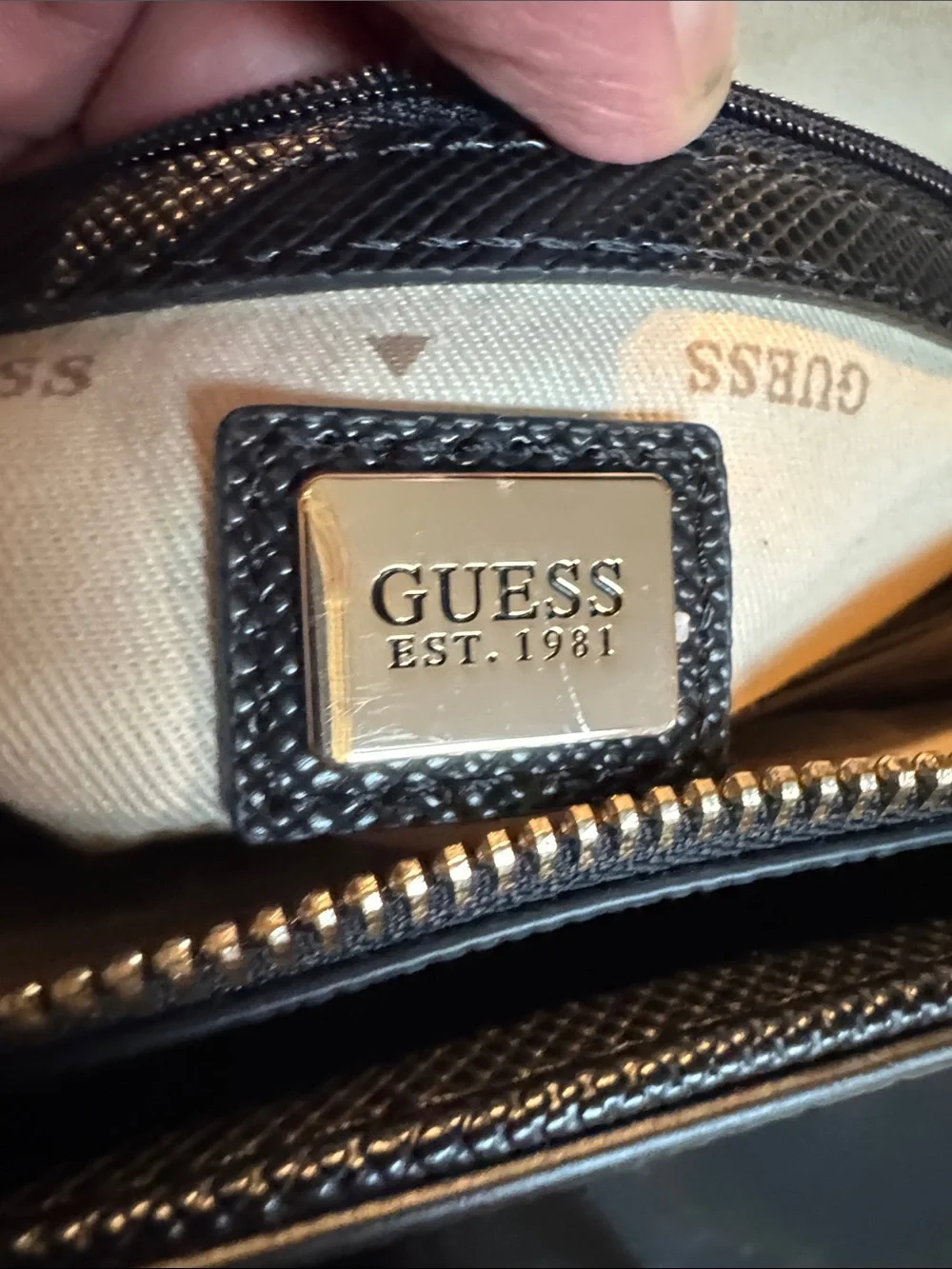 GUESS 1981 Black Saffiano Tote Very Clean